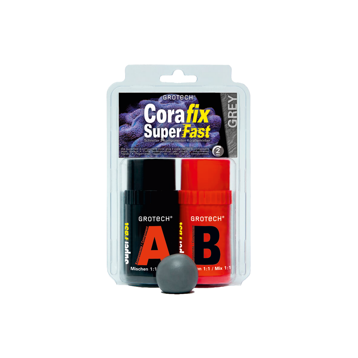 GROTECH Korallenkleber CoraFix SuperFast, grau 240g / 2 min.