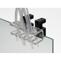Schlauchhalter für 5 Schläuche mit Durchmesser 4mm oder 6mm Befestigung an horizontale + vertikalen Scheiben bis 14mm möglich.