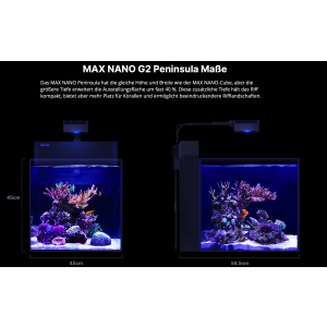 Red Sea MAX NANO G2 Peninsula inkl. schwarzer Unterschrank