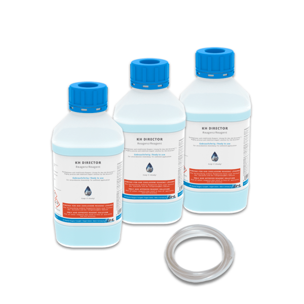 GHL KH Director Reagenz Set: 3 x 1000 mL + Reagenz-Schlauch