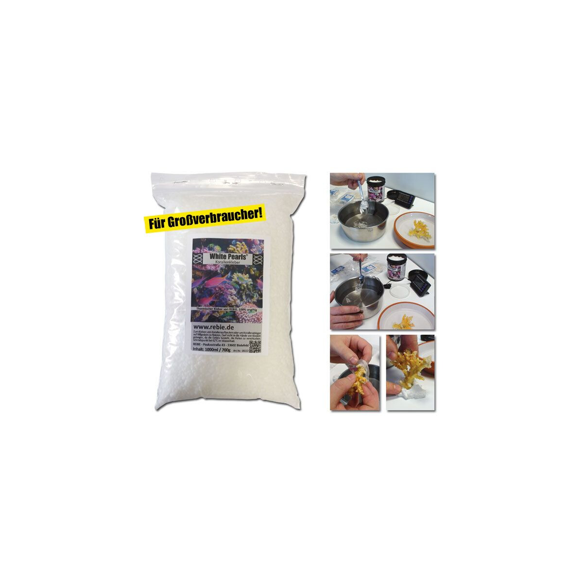 White Pearls 1000ml Korallenkleber