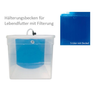 Hälterungsbecken für Lebendfutter mit Filterung