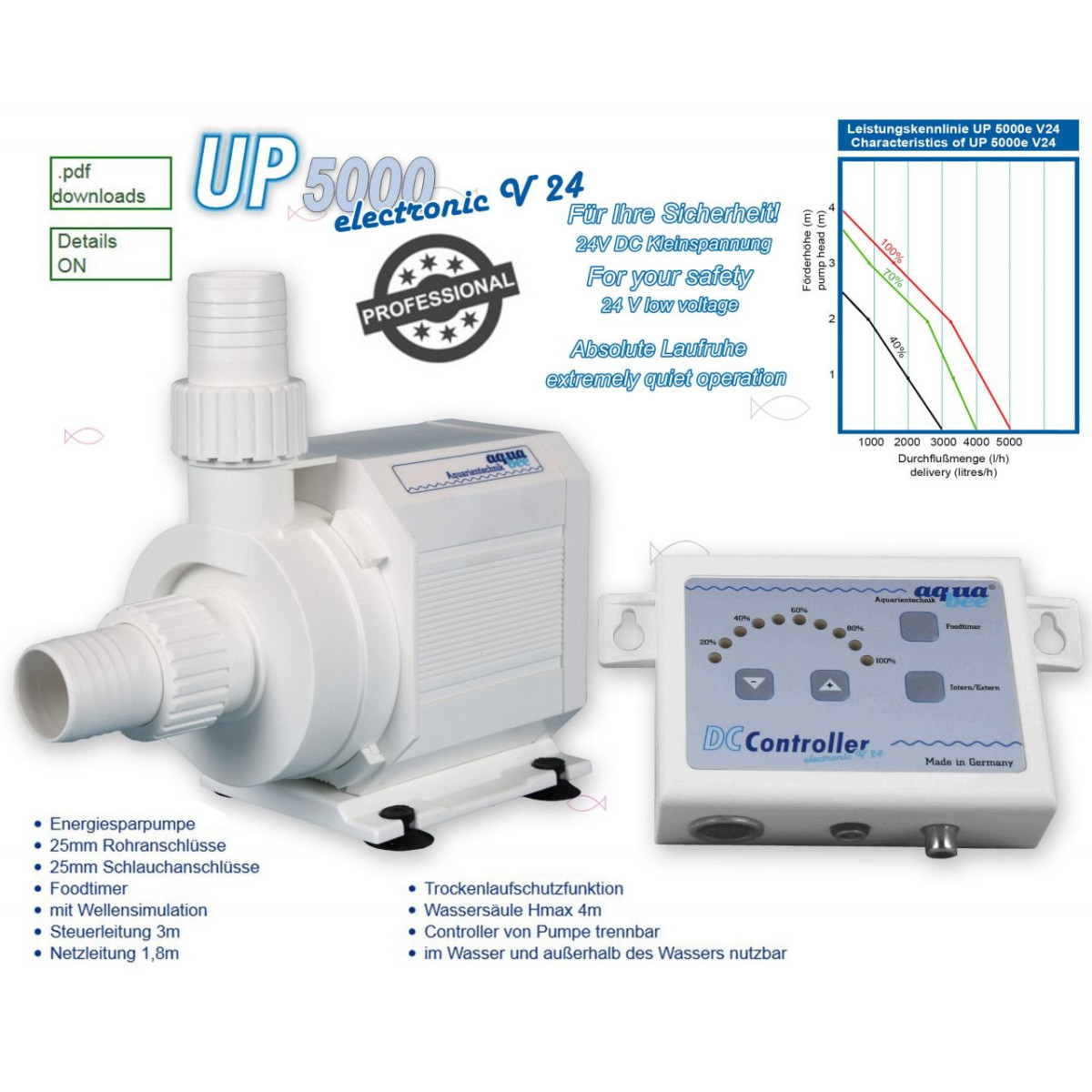 Aquabee Universal Kreiselpumpe UP 5000 electronic 24 V...