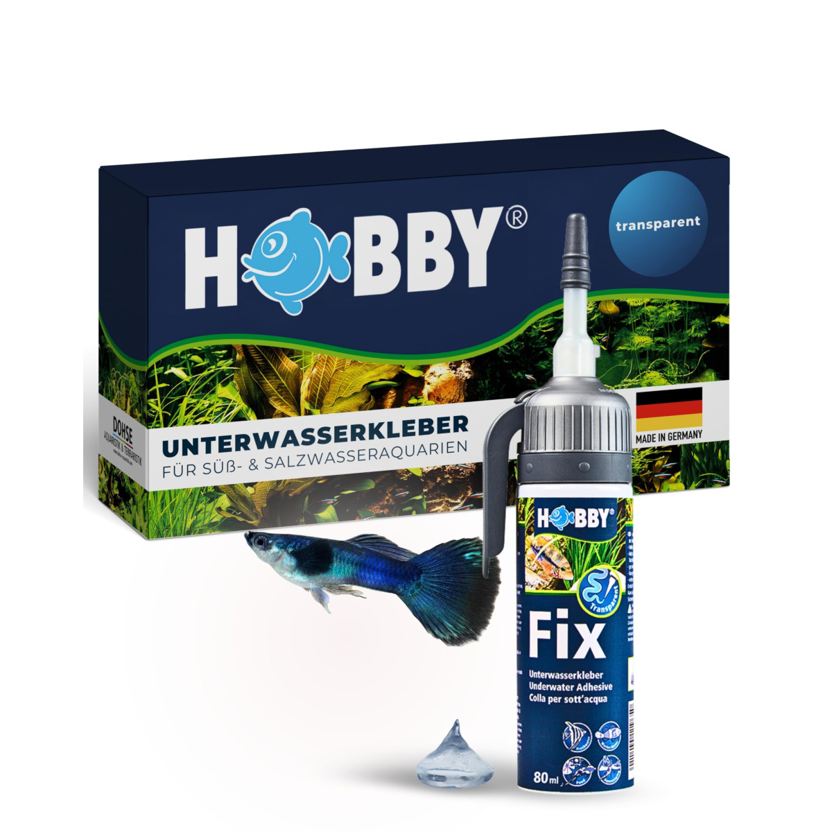 Hobby Fix Unterwasserkleber  schwarz, Kartusche, 80 ml