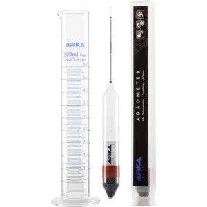 Aräometer inkl. Thermometer + Messzylinder aus...